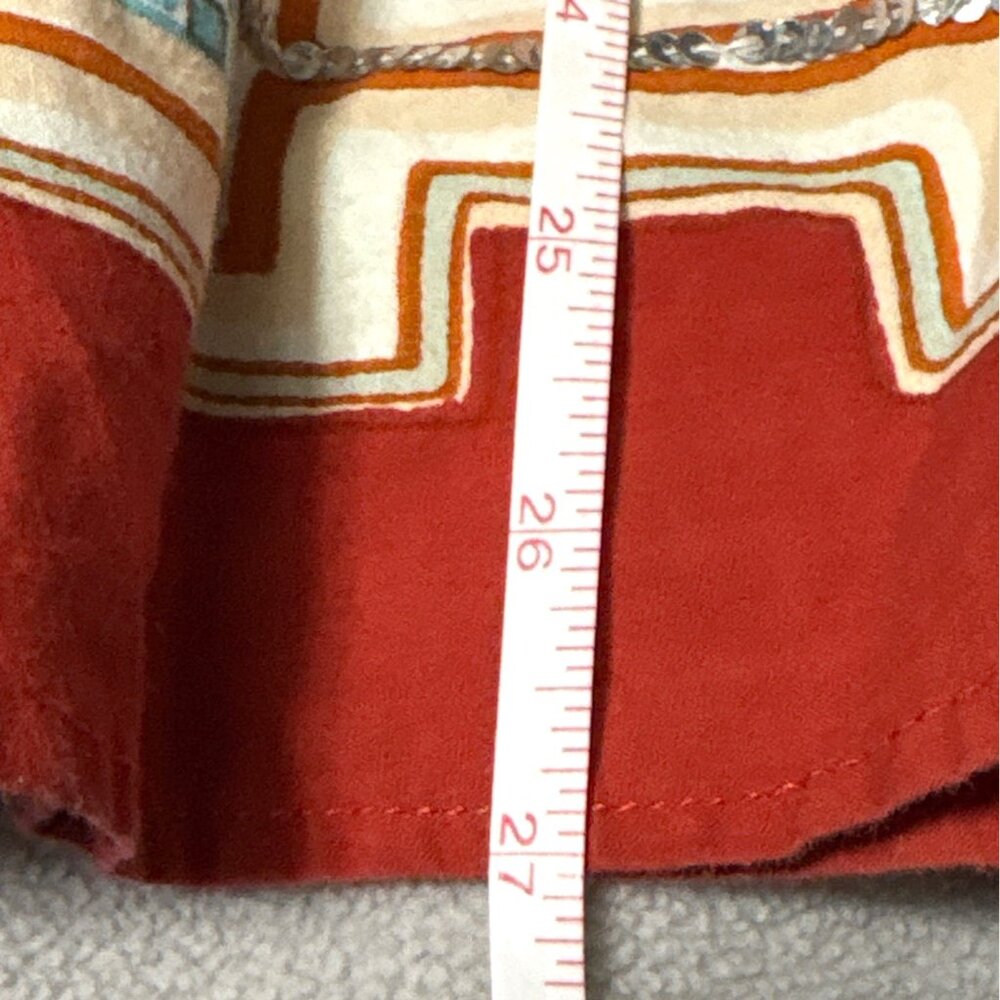 Vtg Papillon Los Angeles M Multicolor Boho Maxi Skirt With Mirror Embellishments - Picture 5 of 6